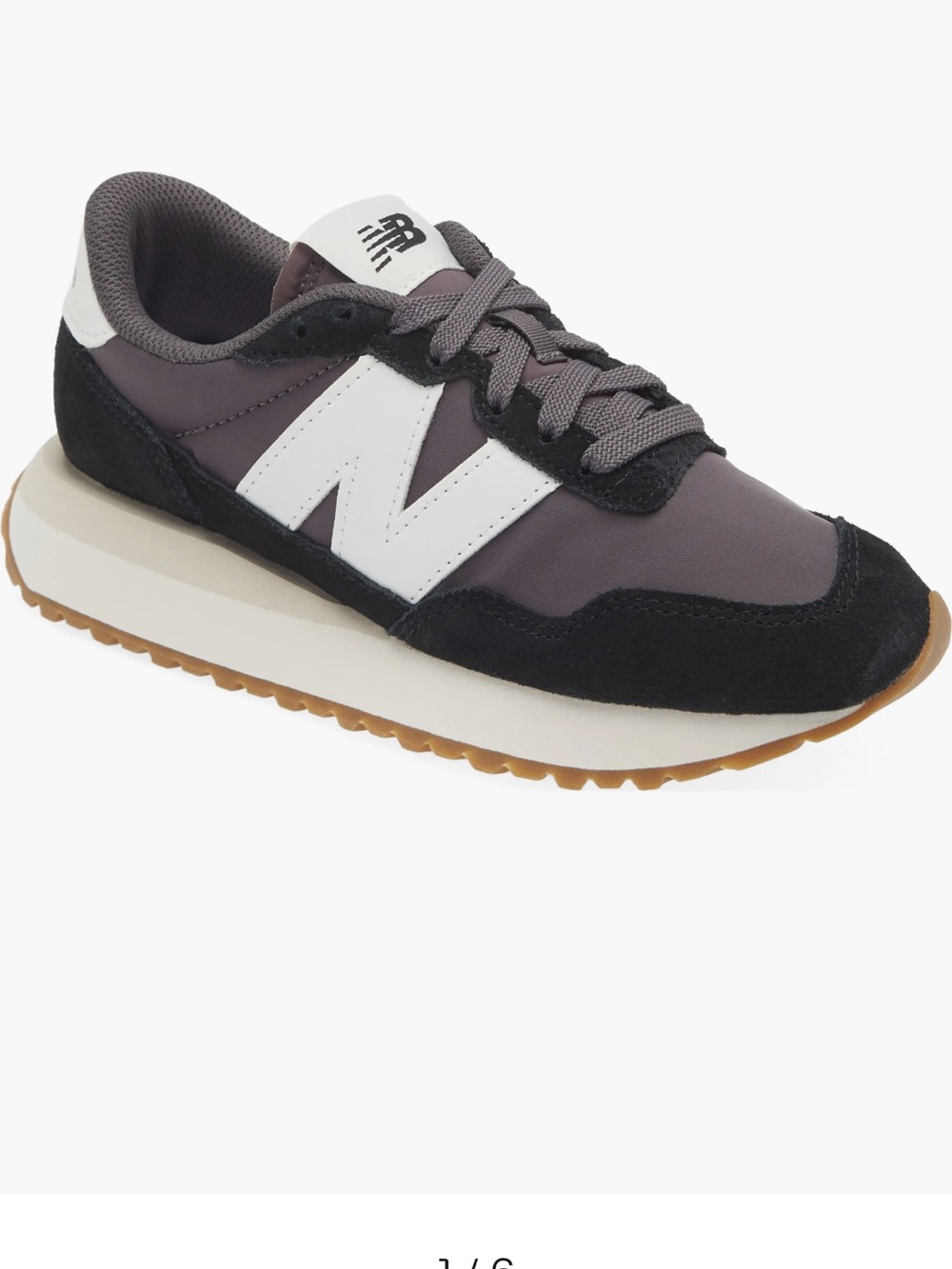 New Balance Gray & Black Lace-Up Retro Runner Sneakers 7.5